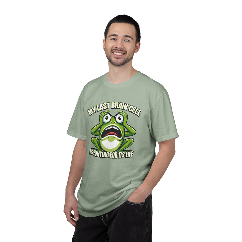 Funny Frog Graphic T-Shirt — My Last Brain Cell Is Fighting For Its Life Humor Gift Tee for Women