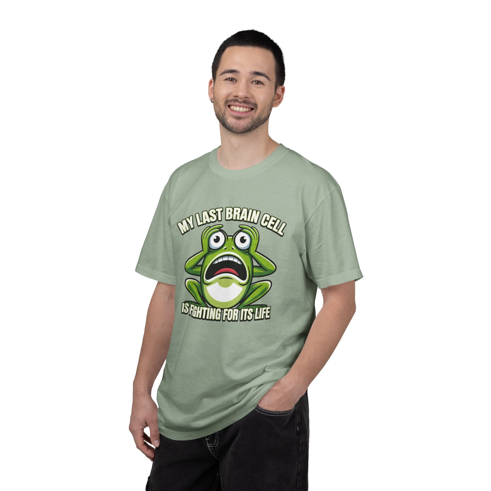 Funny Frog Graphic T-Shirt — My Last Brain Cell Is Fighting For Its Life Humor Gift Tee for Women