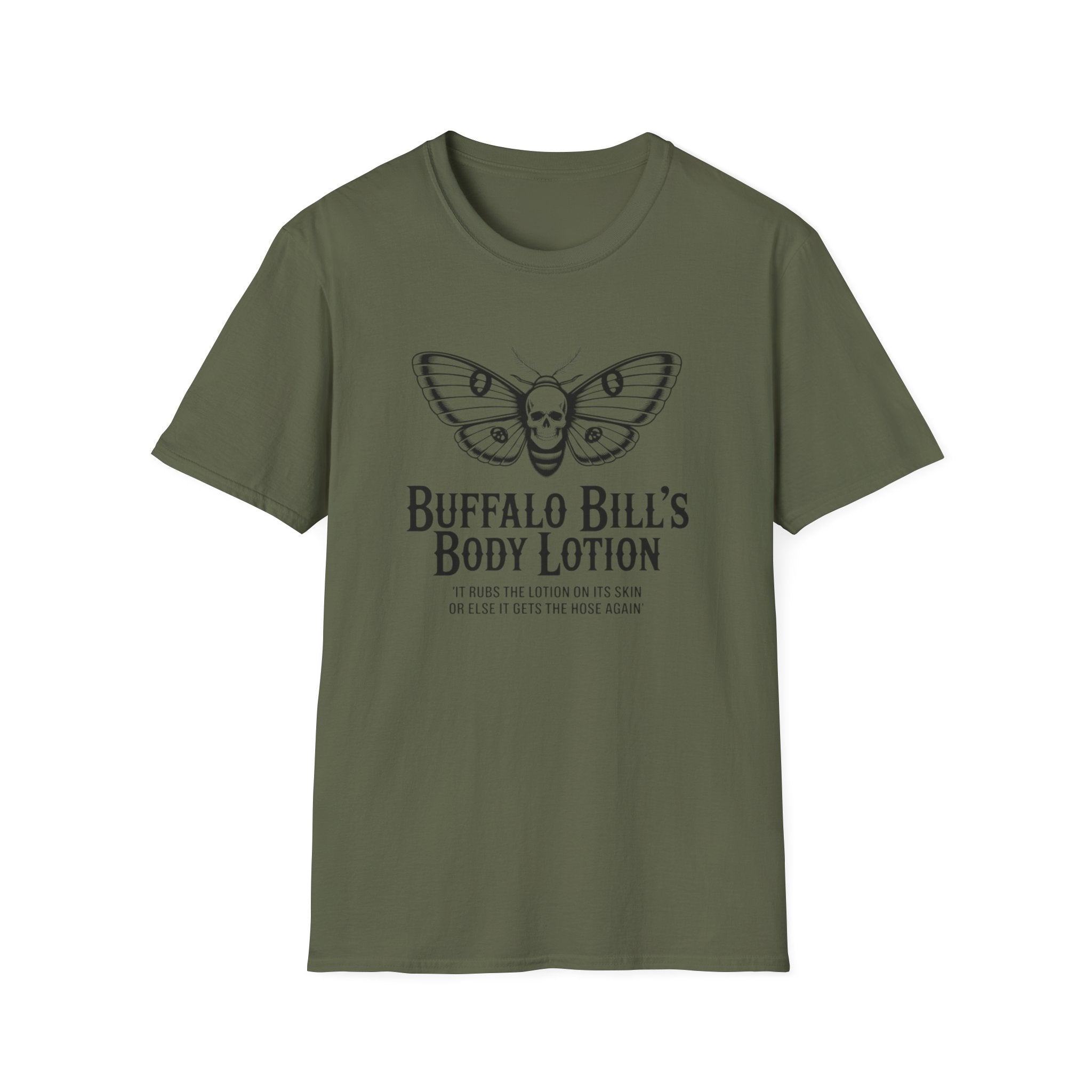 Buffalo Bill’s Body Lotion Graphic T-Shirt — Moth Skull Vintage Horror Tee