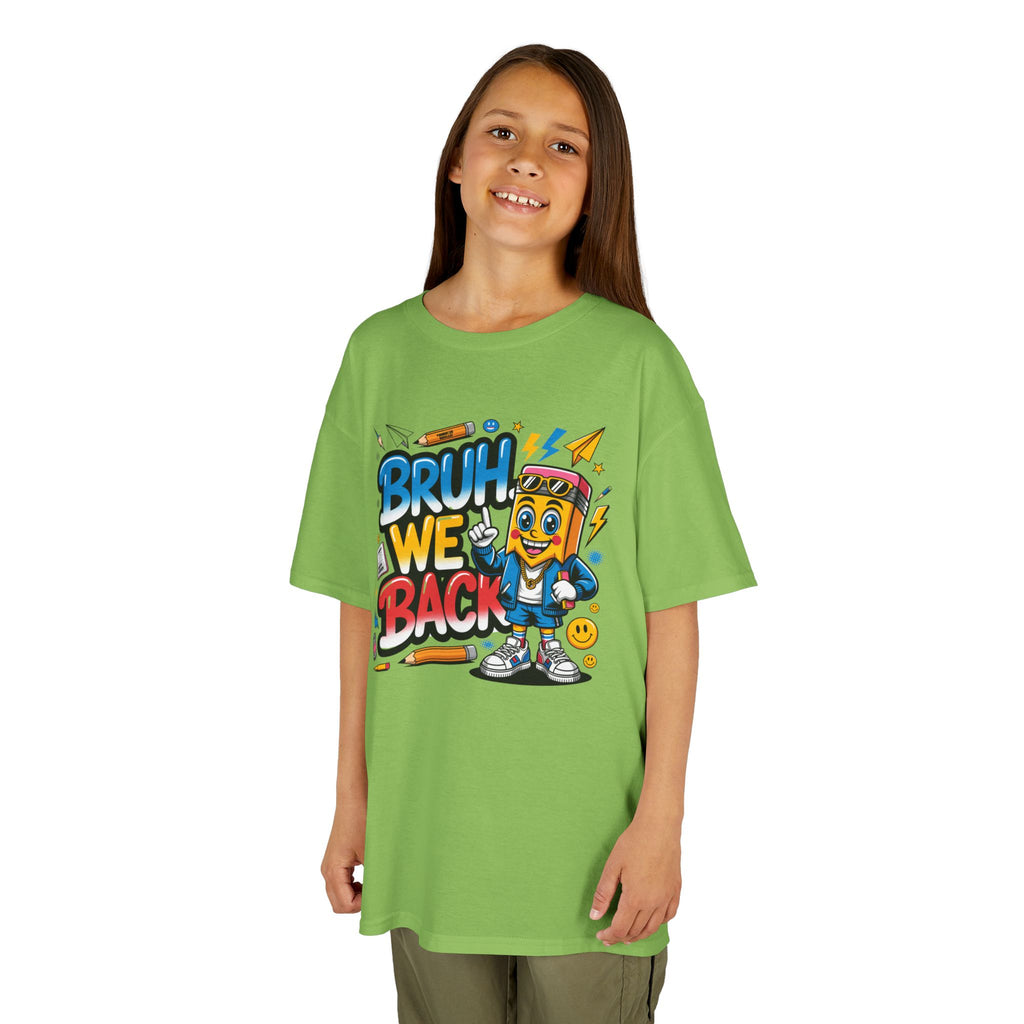 Kids T-Shirt — "Bruh We Back" Cartoon Graphic Tee