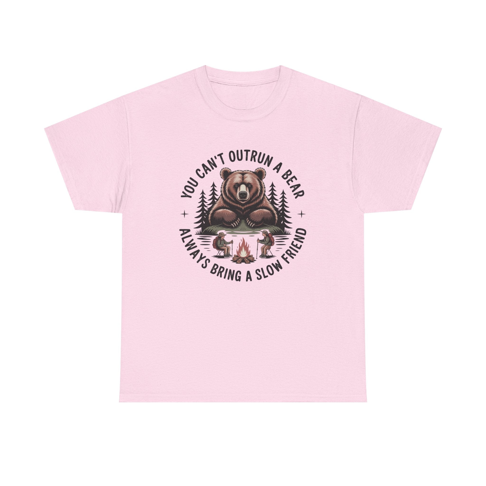 Bear Campfire T‑Shirt — "You Can't Outrun a Bear, Always Bring a Slow Friend" Camping Tee