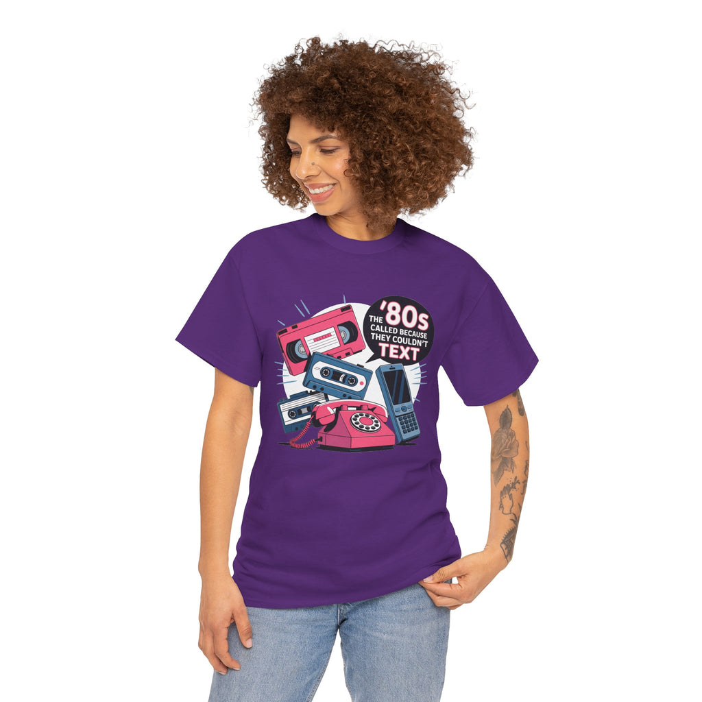 '80s Retro Phones Tee – Vintage Rotary, Cassette & Brick Cell Graphic T-Shirt