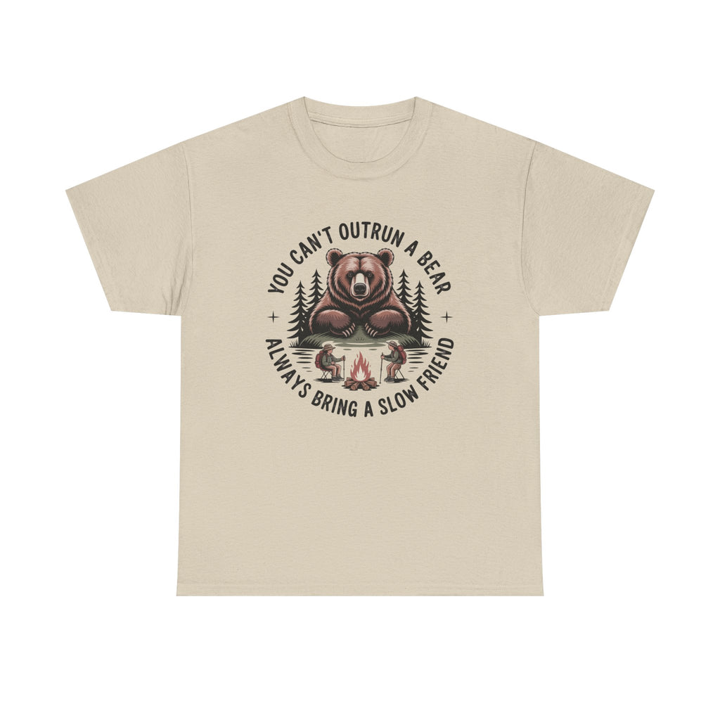 Bear Campfire T‑Shirt — "You Can't Outrun a Bear, Always Bring a Slow Friend" Camping Tee