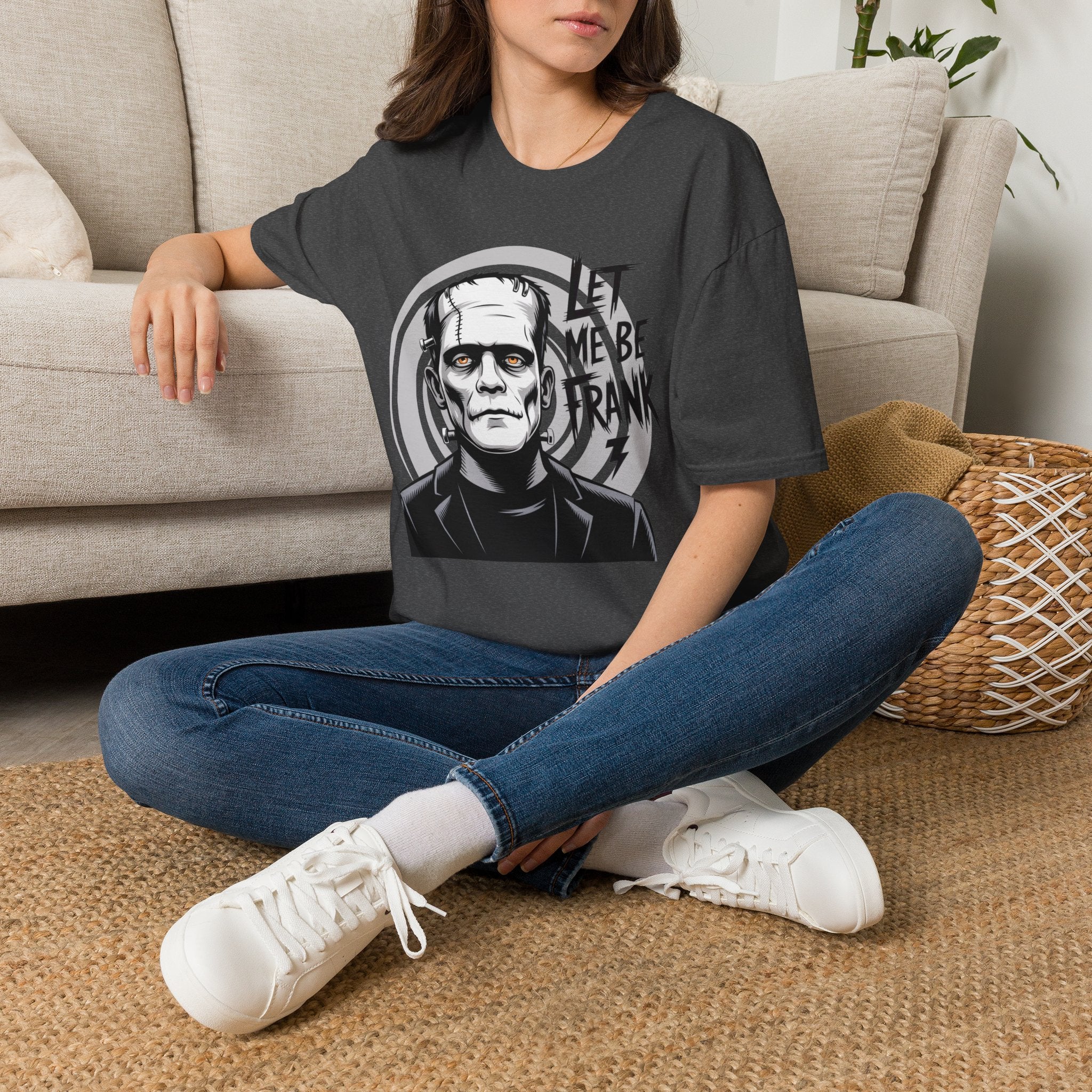 Frankenstein Monster Graphic T-Shirt — "Let Me Be Frank" Halloween Tee