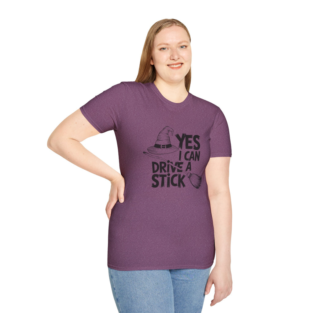Witch Hat Tee - "Yes I Can Drive a Stick" Halloween T-Shirt