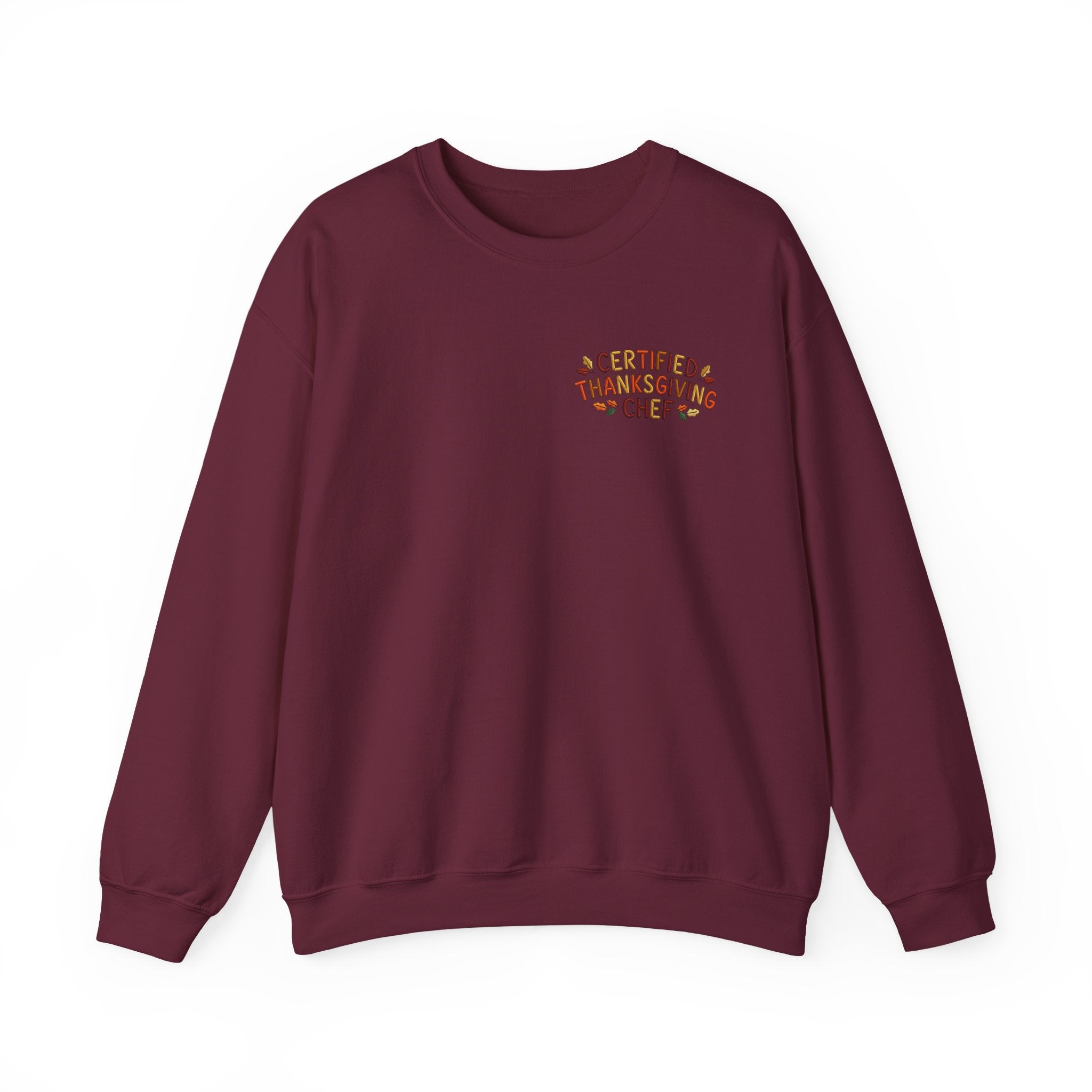 Funny Thanksgiving Crewneck Sweatshirt — Certified Thanksgiving Chef Rustic Holiday Gift Pullover
