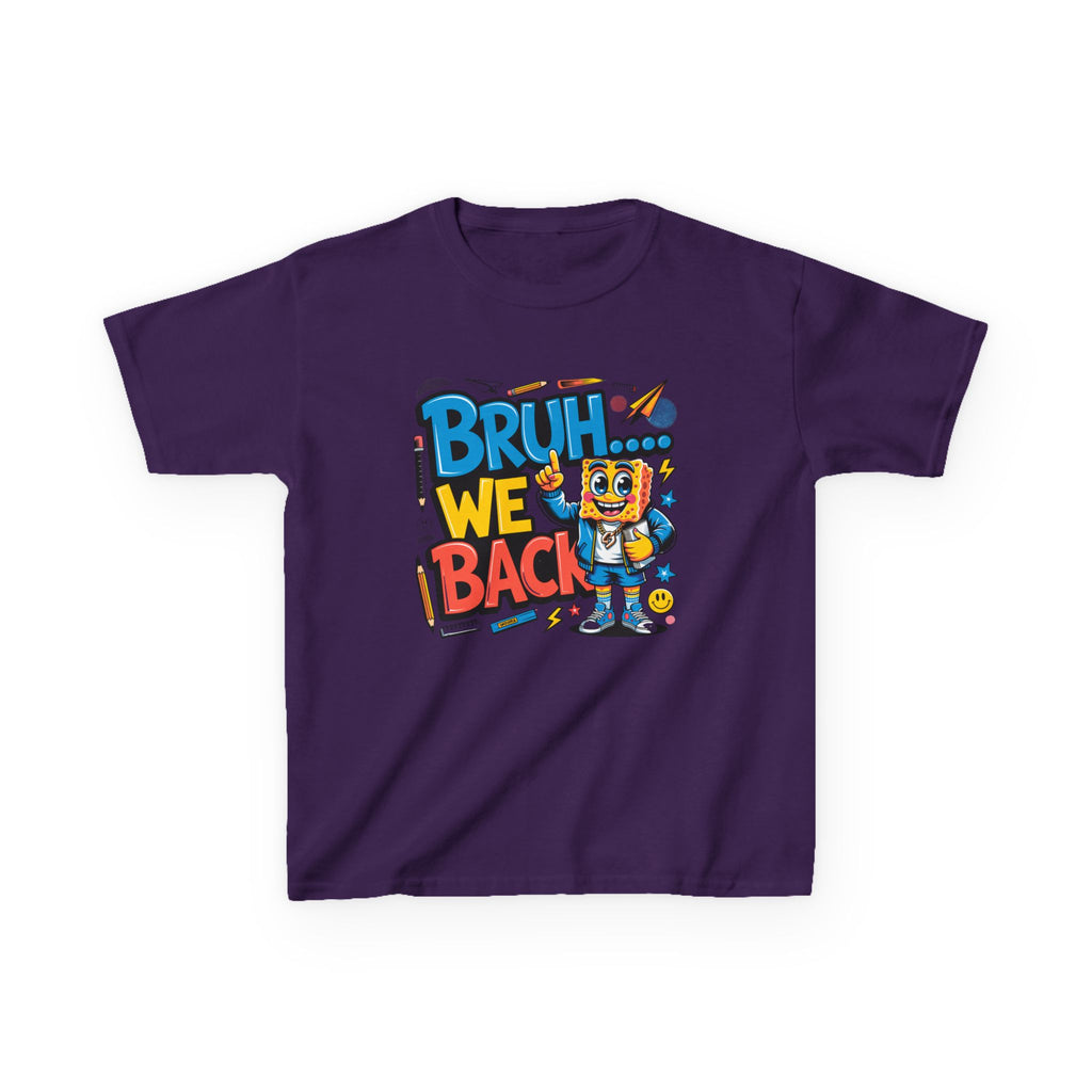 Kids Tee — "Bruh... We Back" Cartoon Sponge Graphic