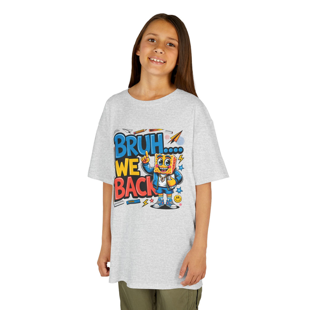 Kids Tee — "Bruh... We Back" Cartoon Sponge Graphic