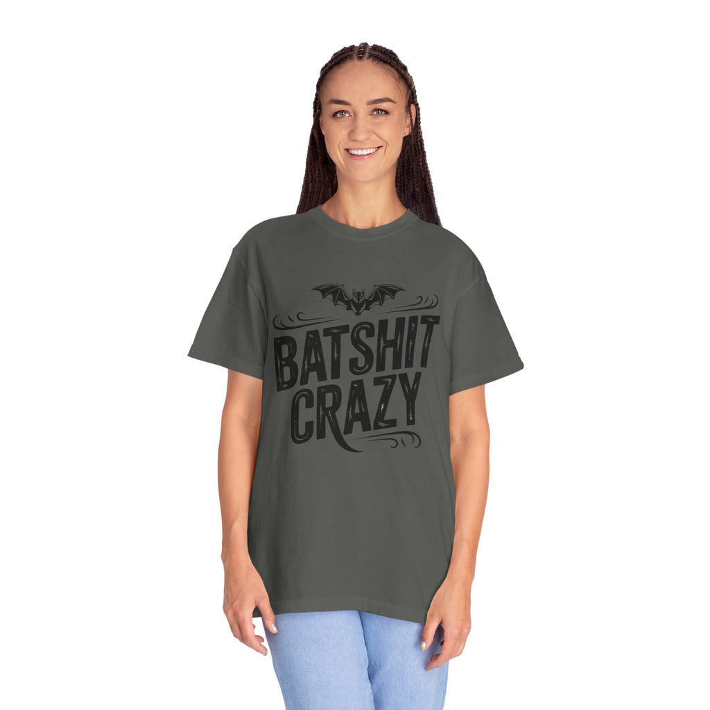 Batshit Crazy T-Shirt — Funny Gothic Bat Graphic Tee for Halloween & Gifts