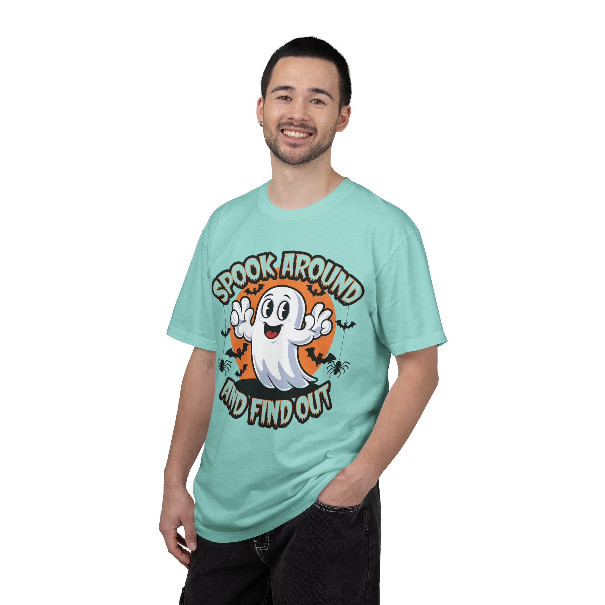 Halloween Ghost T-Shirt — “Spook Around and Find Out” Cute Retro Graphic Tee