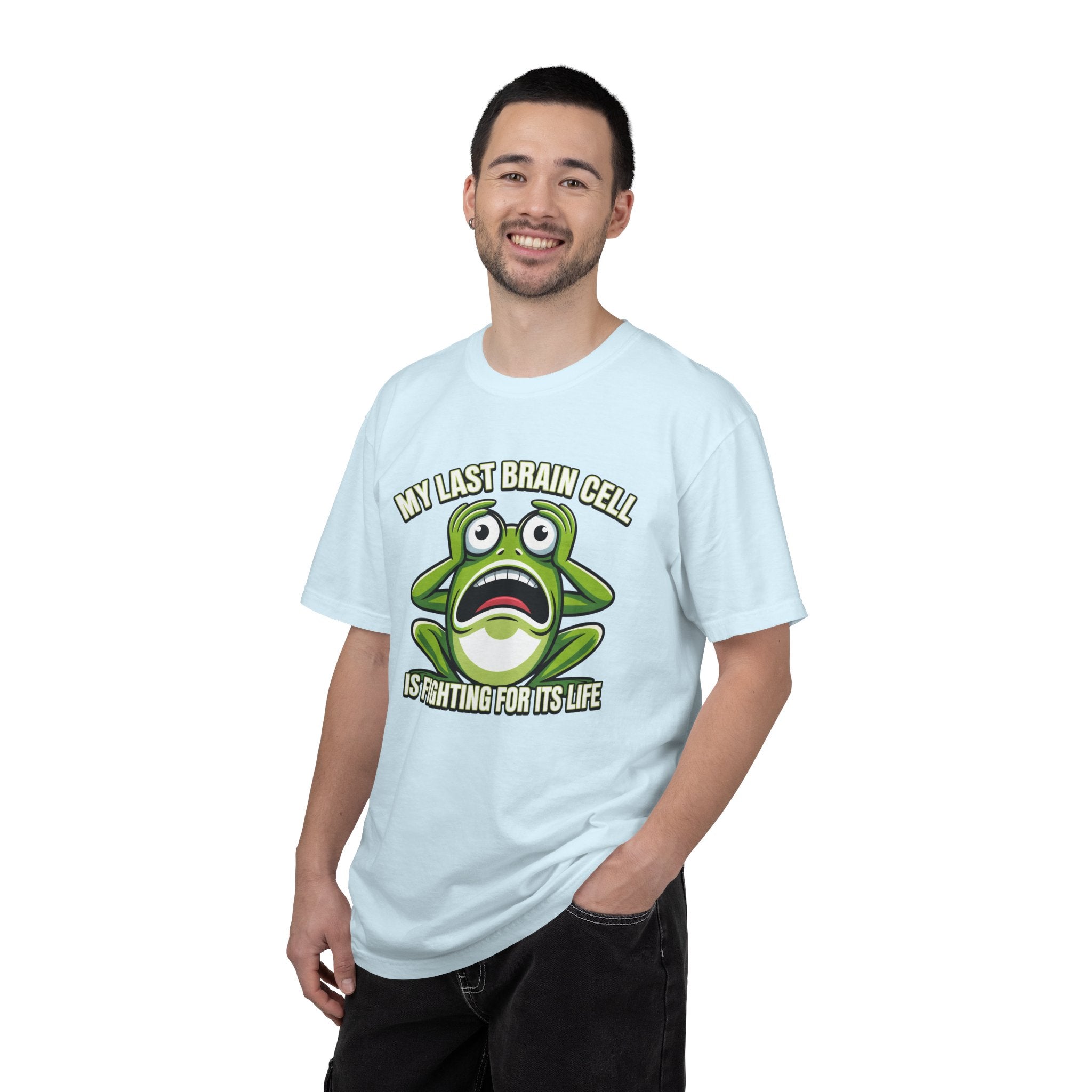 Funny Frog Graphic T-Shirt — My Last Brain Cell Is Fighting For Its Life Humor Gift Tee for Women