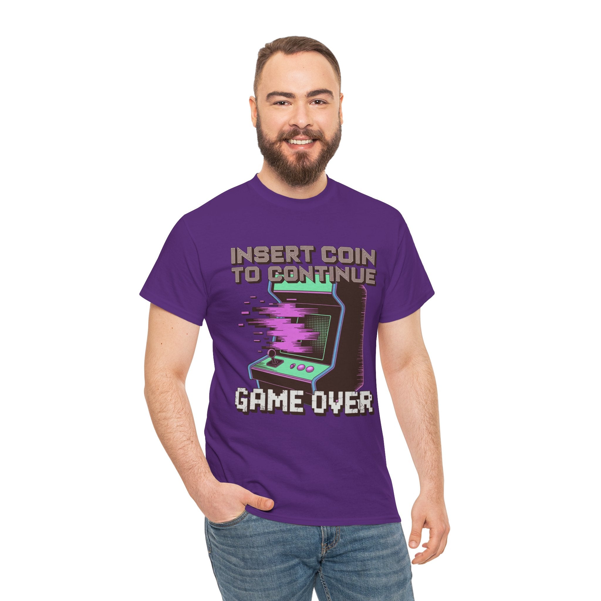 Funny Gamer T-Shirt — Insert Coin to Continue Retro Arcade Gift Tee for Men Women