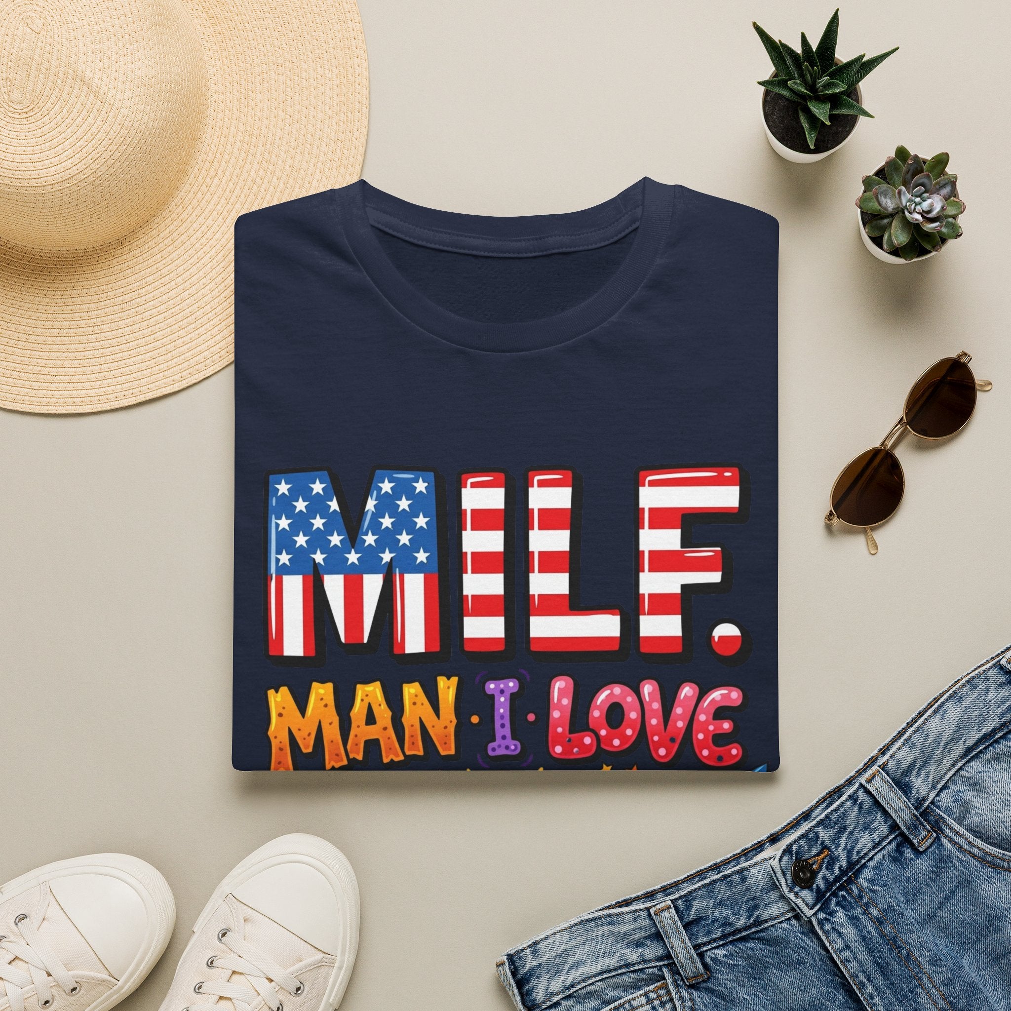 T-Shirt — "MILF. Man I Love fireworks" Patriotic Fireworks Graphic Tee