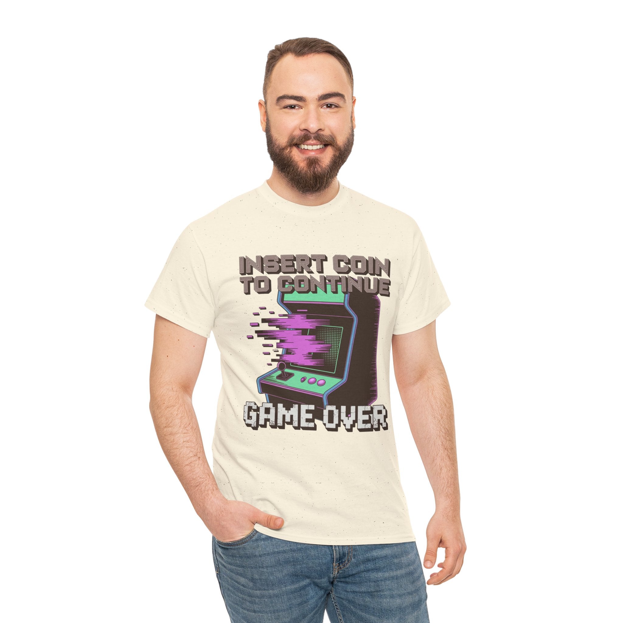 Funny Gamer T-Shirt — Insert Coin to Continue Retro Arcade Gift Tee for Men Women