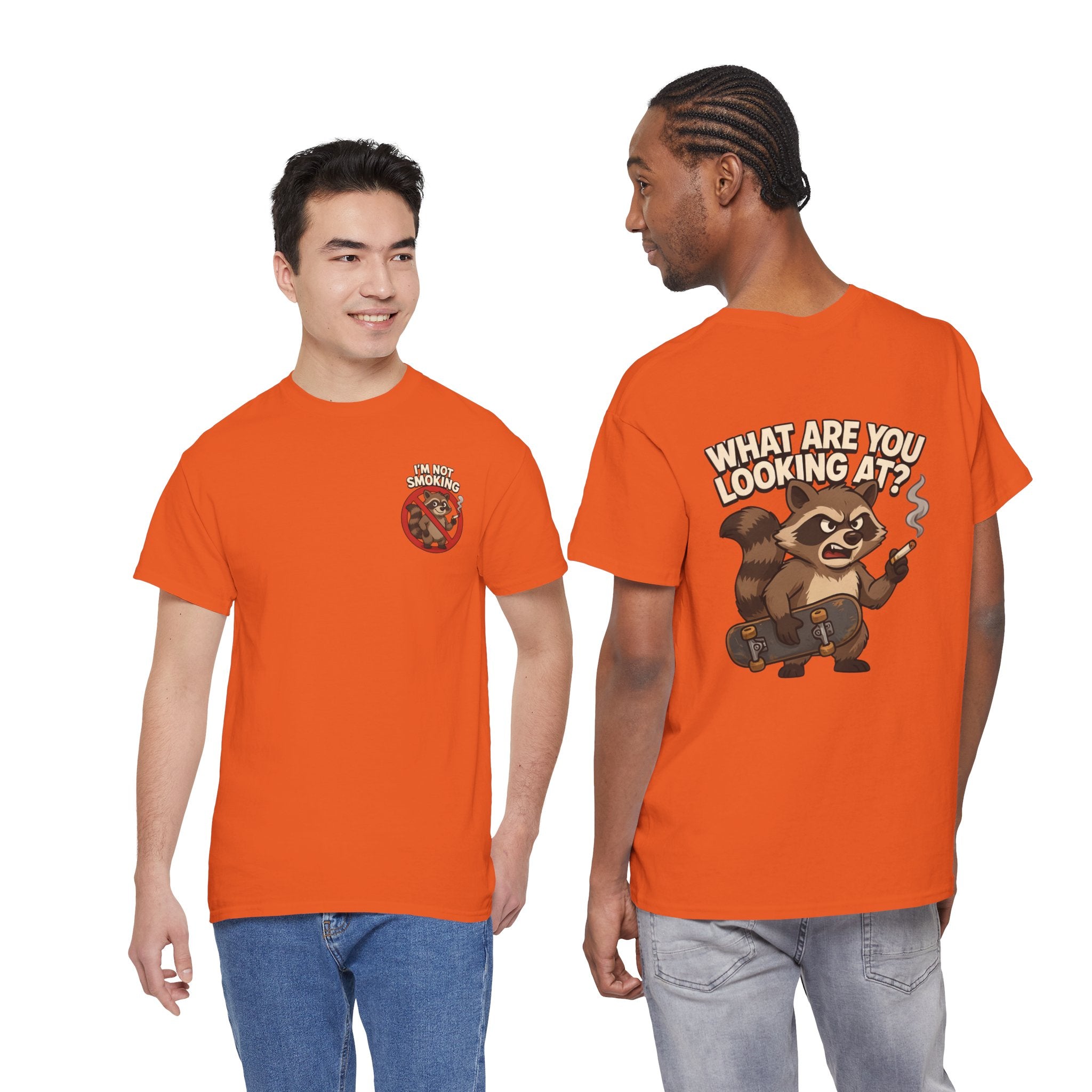 Graphic Tee — "What Are You Looking At?" Raccoon Illustration T-Shirt