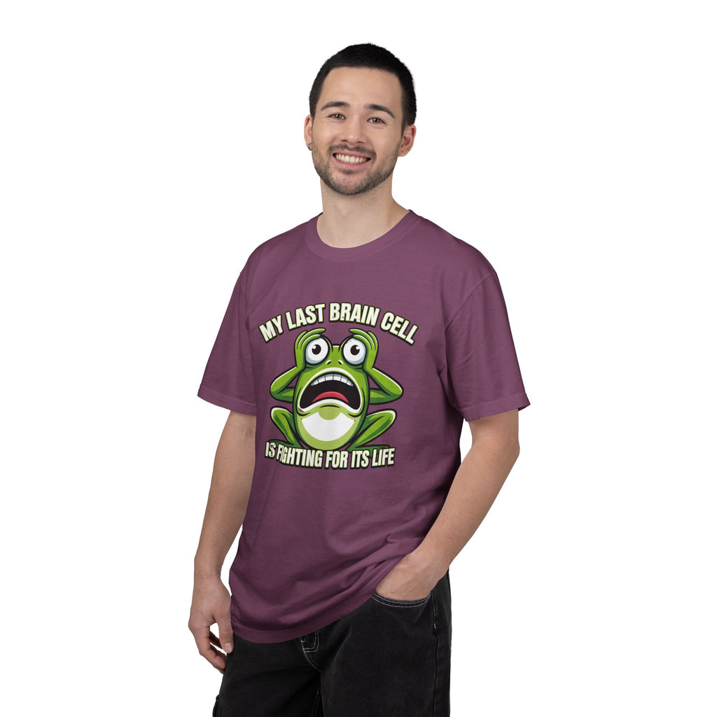 Funny Frog Graphic T-Shirt — My Last Brain Cell Is Fighting For Its Life Humor Gift Tee for Women
