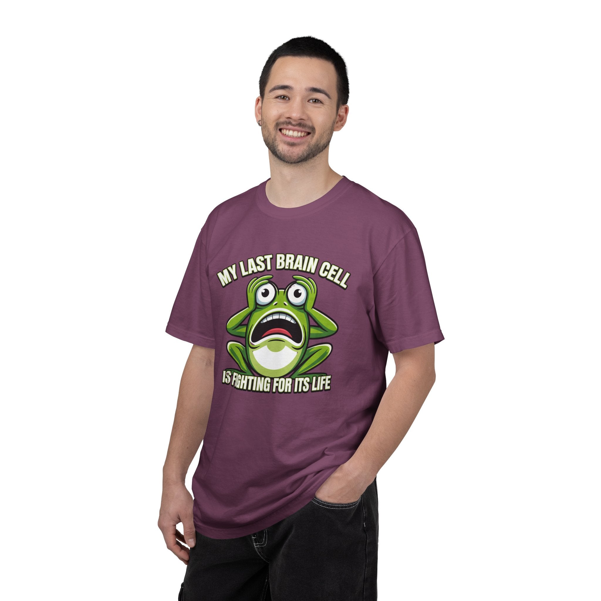 Funny Frog Graphic T-Shirt — My Last Brain Cell Is Fighting For Its Life Humor Gift Tee for Women