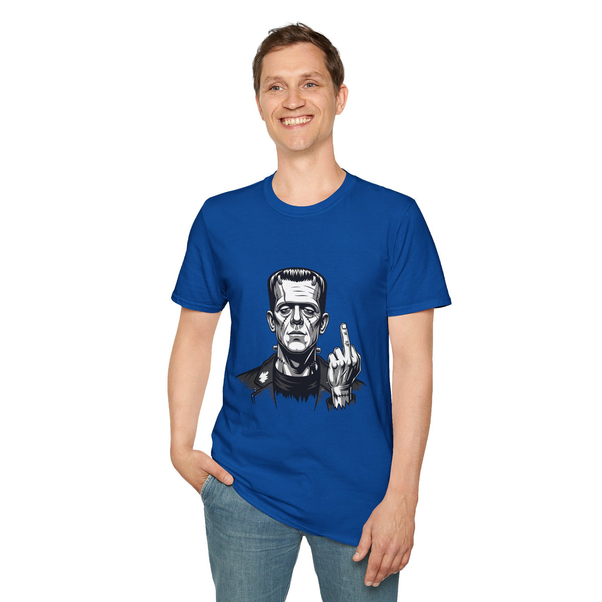 Frankenstein Middle Finger T-Shirt — Funny Gothic Monster Tee