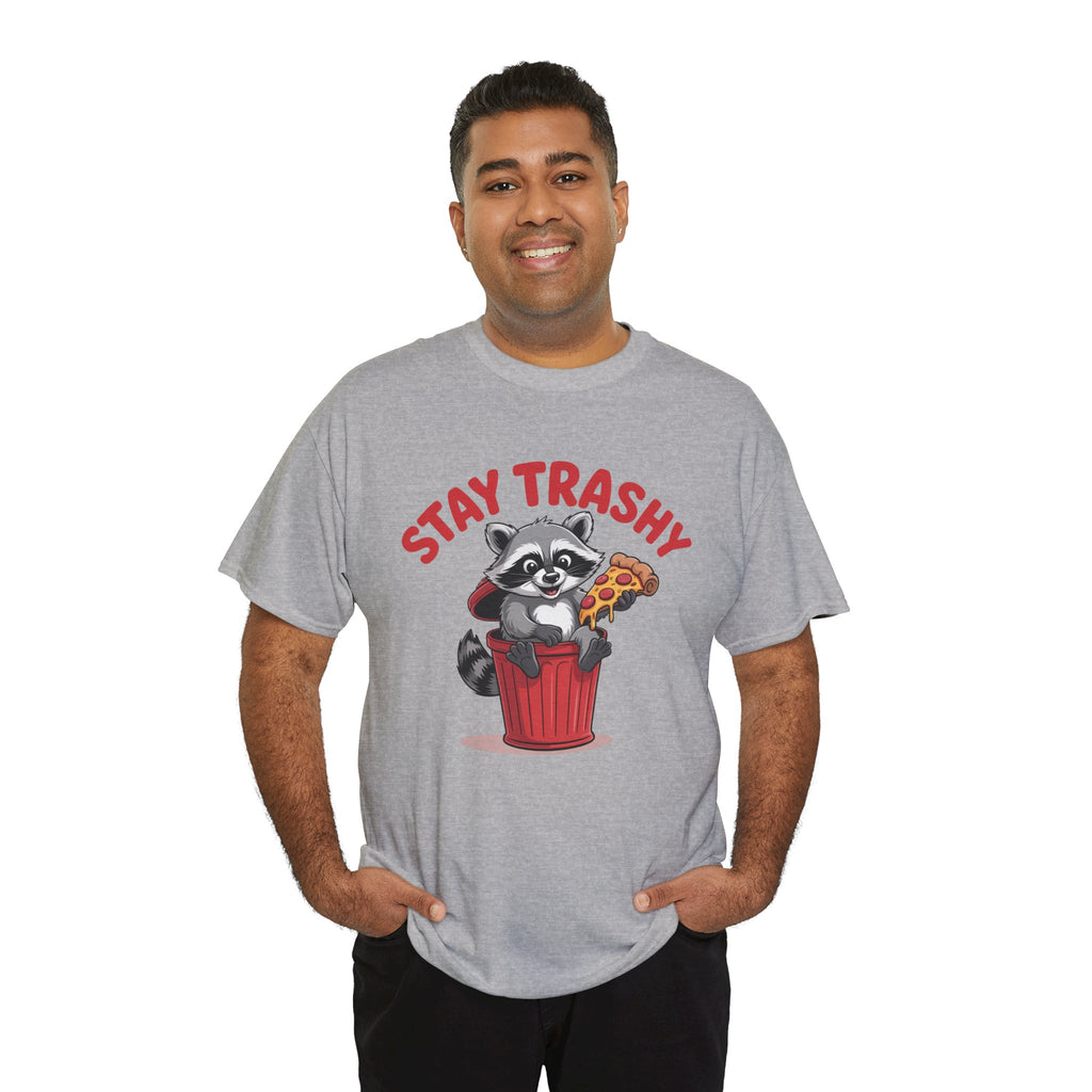 Funny Raccoon T-Shirt — Stay Trashy Humor Gift Tee for Women