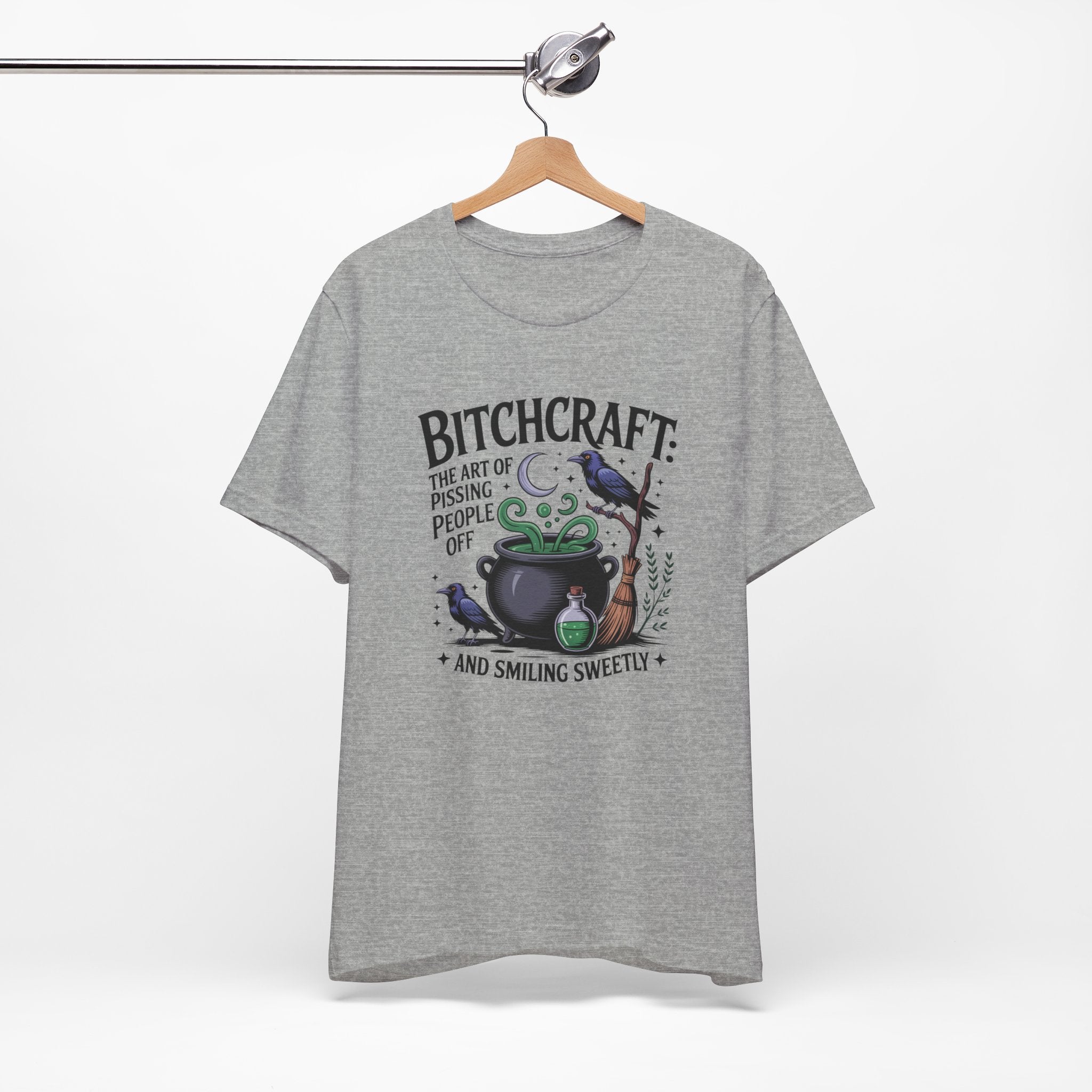 Bitchcraft Tee — "The Art of Pissing People Off and Smiling Sweetly" Witchy Graphic T‑Shirt