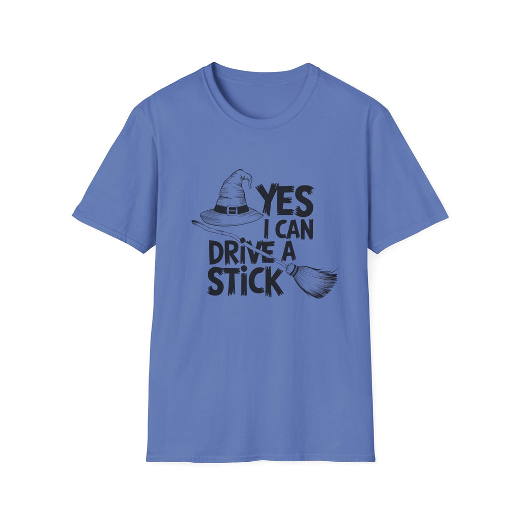 Witch Hat Tee - "Yes I Can Drive a Stick" Halloween T-Shirt