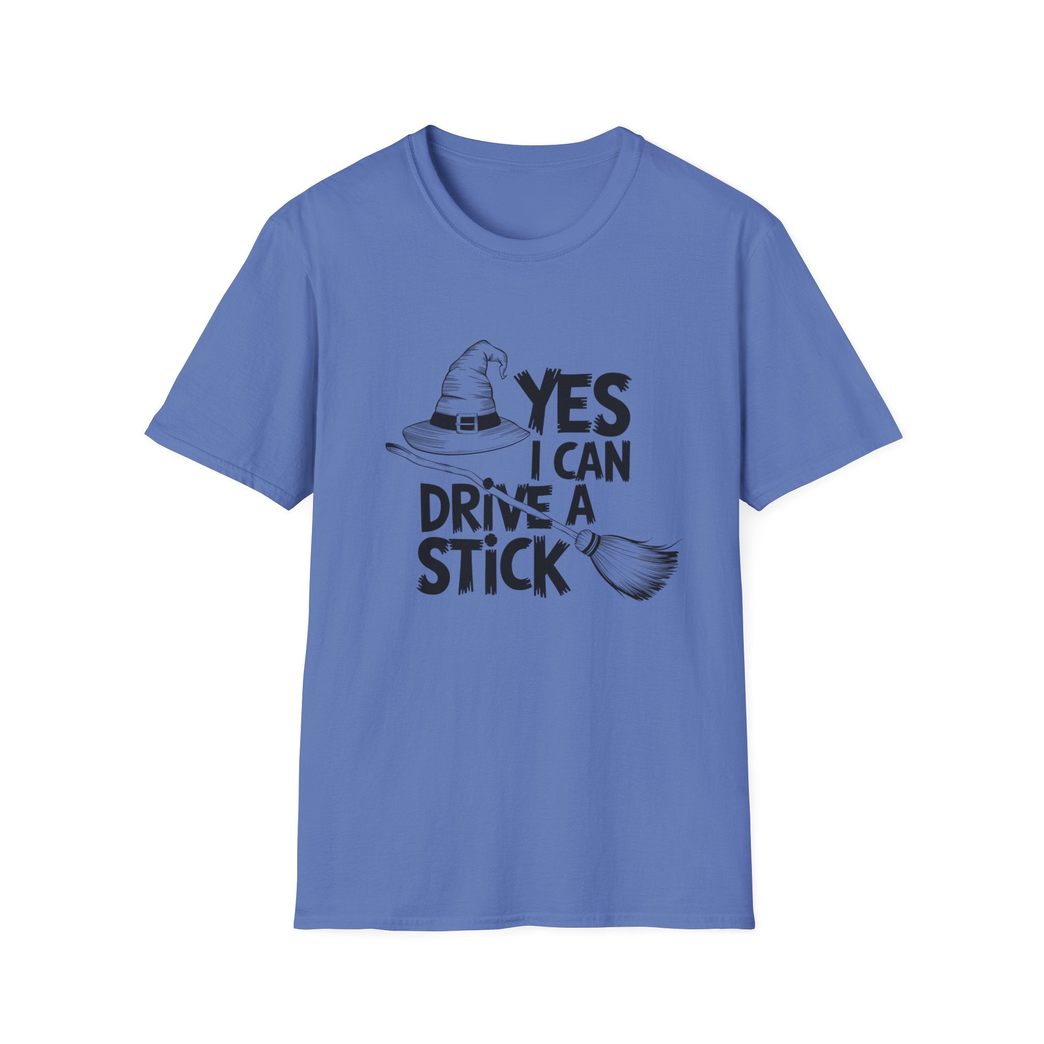 Witch Hat Tee - "Yes I Can Drive a Stick" Halloween T-Shirt