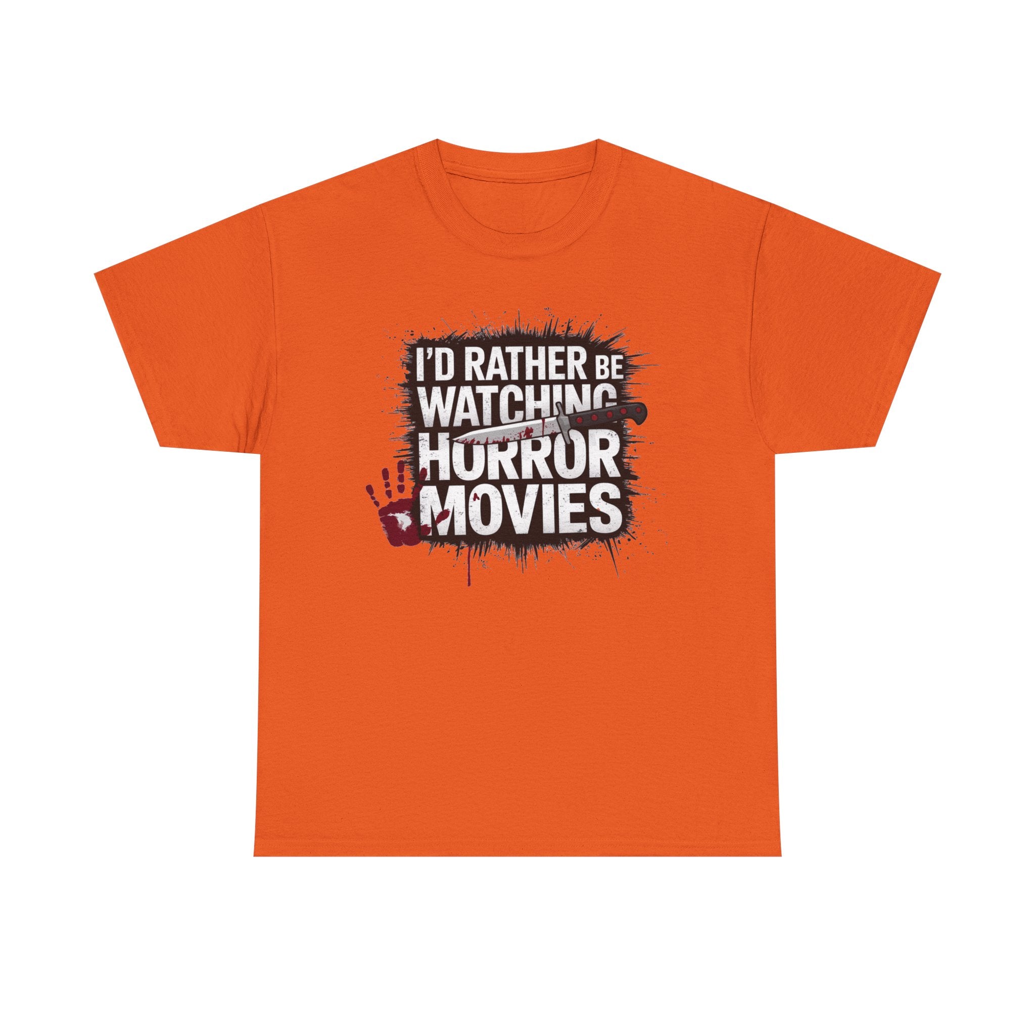 Horror Movie Fan T-Shirt — "I'd Rather Be Watching Horror Movies" Graphic Tee