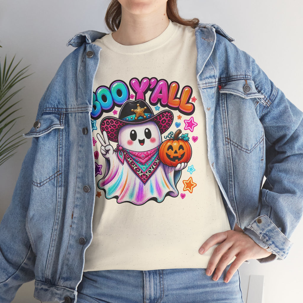 Boo Y’all Ghost Tee — Cute Halloween Pumpkin Trick-or-Treat T-Shirt