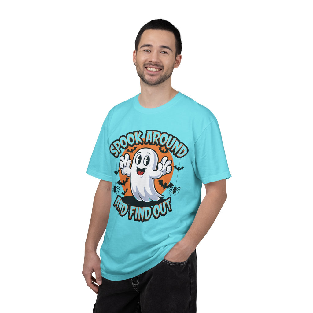 Halloween Ghost T-Shirt — “Spook Around and Find Out” Cute Retro Graphic Tee