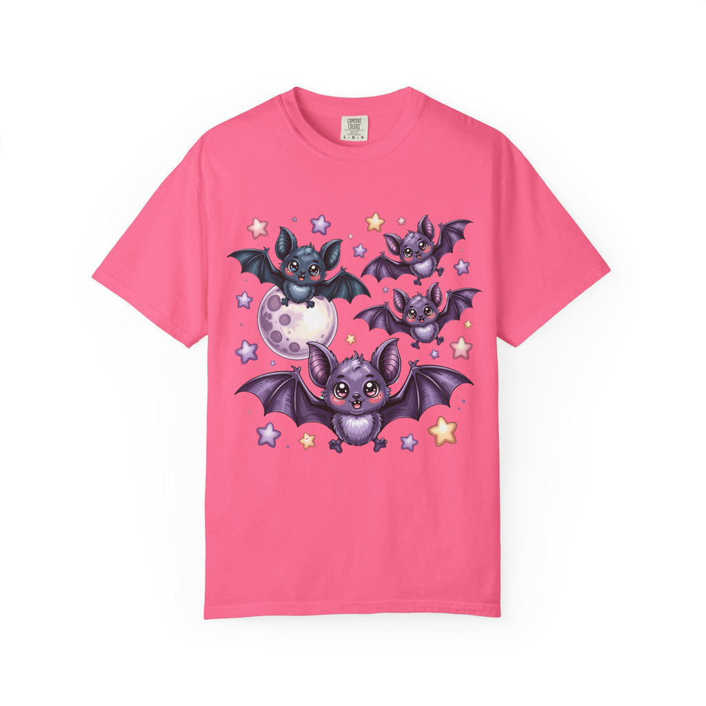 Cute Purple Bats T-Shirt — Kawaii Night Moon & Stars Tee
