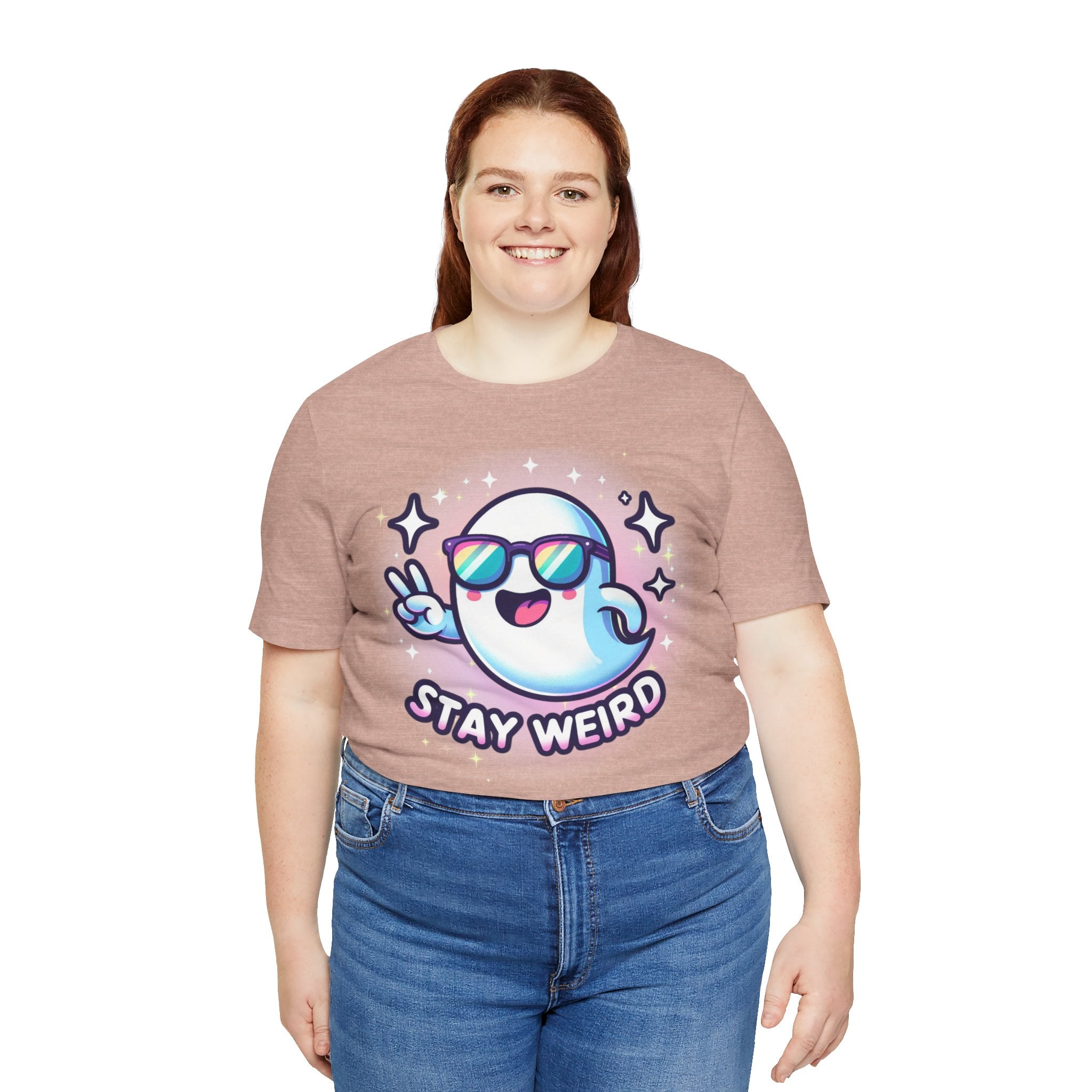 Stay Weird Ghost T-Shirt — Cute Cartoon Ghost with Sunglasses