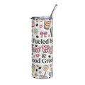 Funny Student 20oz Stainless Steel Tumbler — Iced Coffee & Good Grades Gift Travel Cup for Students