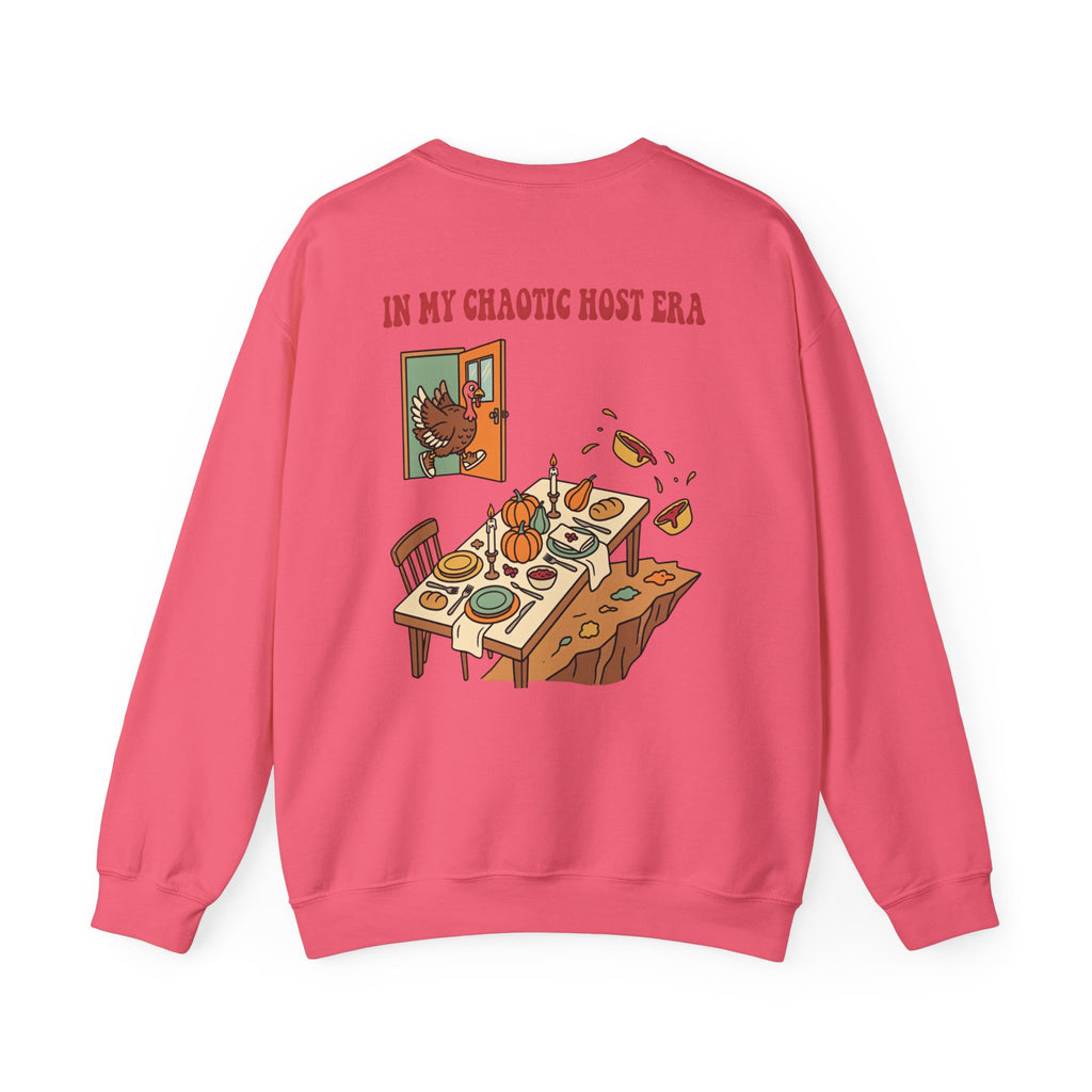 Funny Thanksgiving Host Crewneck Sweatshirt — My Table Seats 6 My Anxiety Seats 12 Gift Pullover