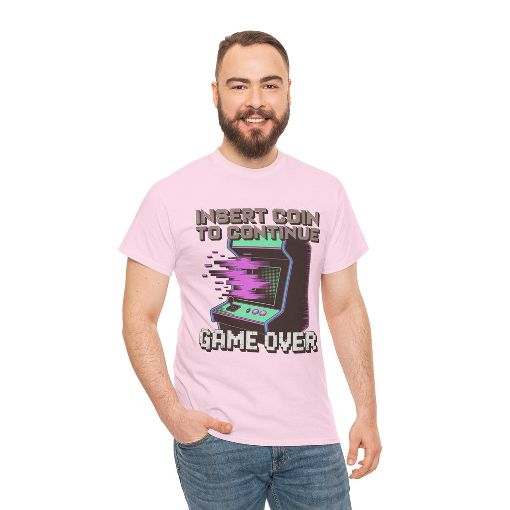 Funny Gamer T-Shirt — Insert Coin to Continue Retro Arcade Gift Tee for Men Women