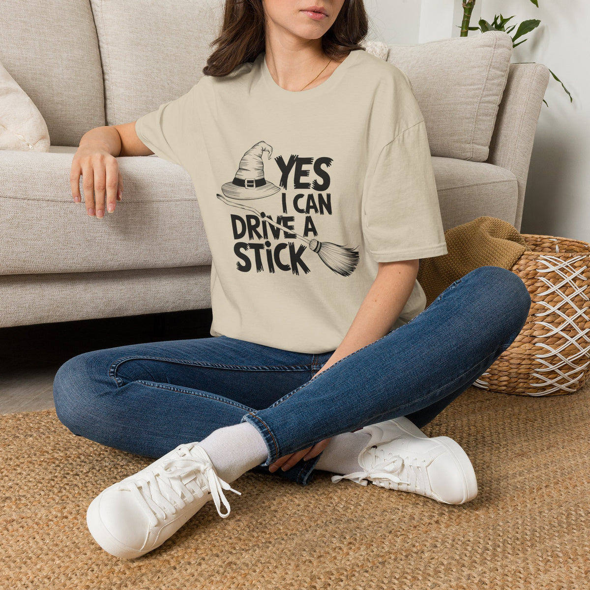 Witch Hat Tee - "Yes I Can Drive a Stick" Halloween T-Shirt
