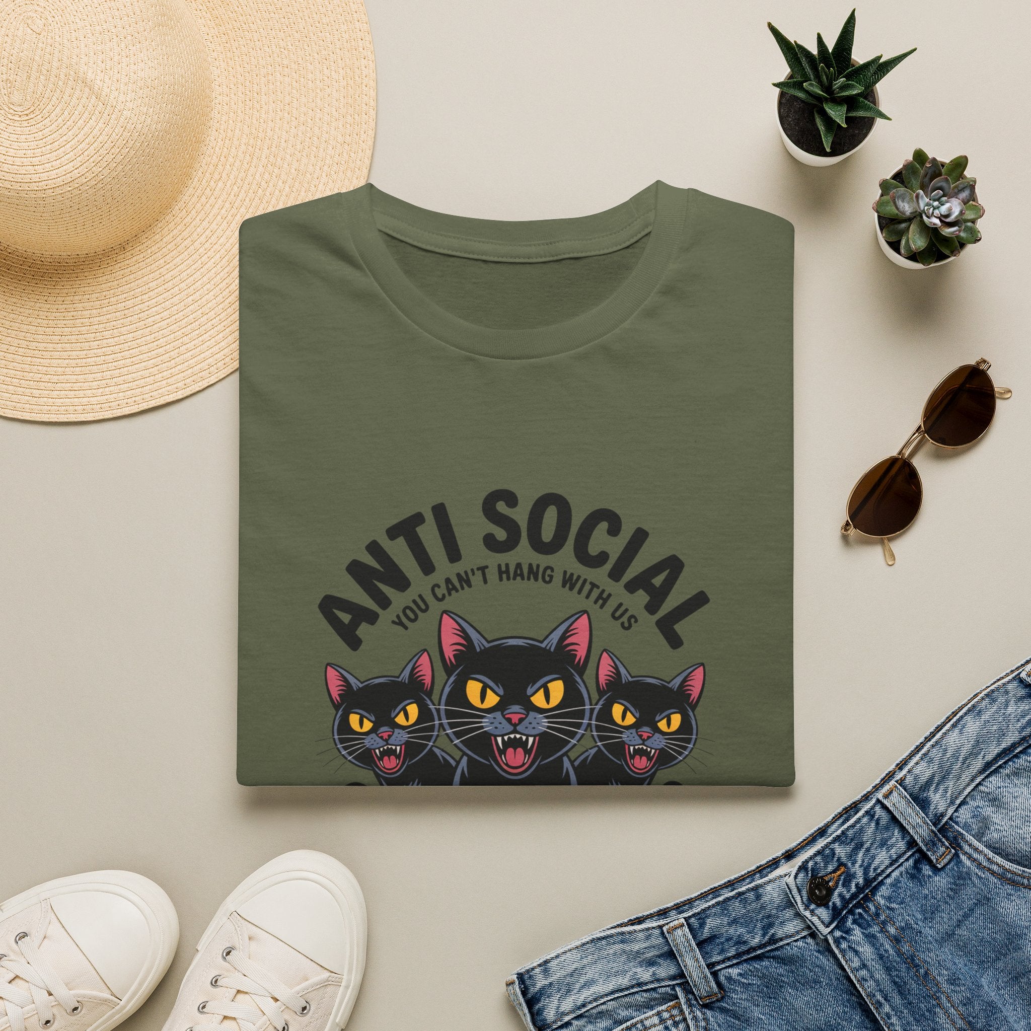 Anti Social Social Club Cat T-Shirt — "You Can't Hang With Us" Graphic Tee
