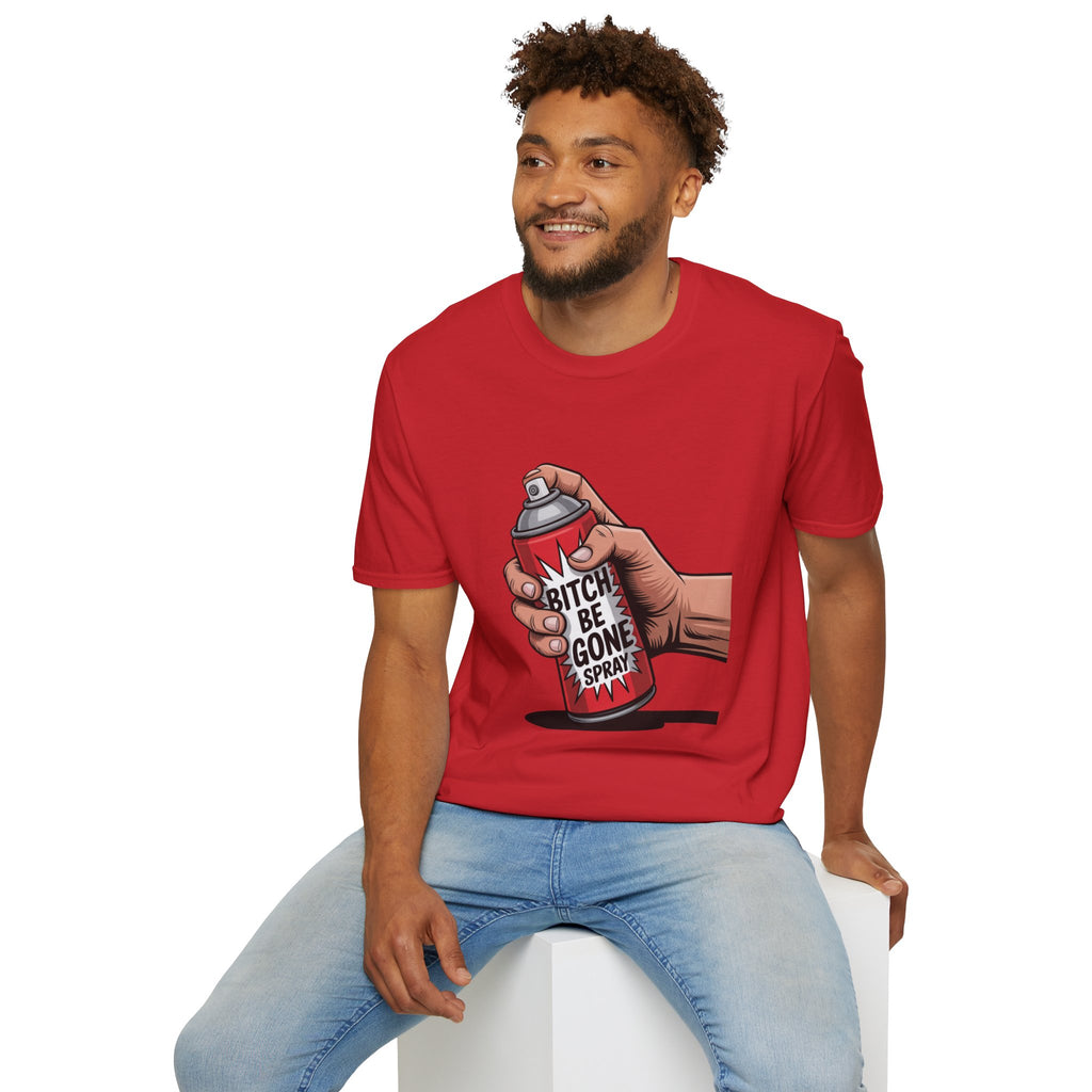 Funny 'Bitch, Be Gone' Spray T-Shirt — Pop Art Spray Can Graphic Tee