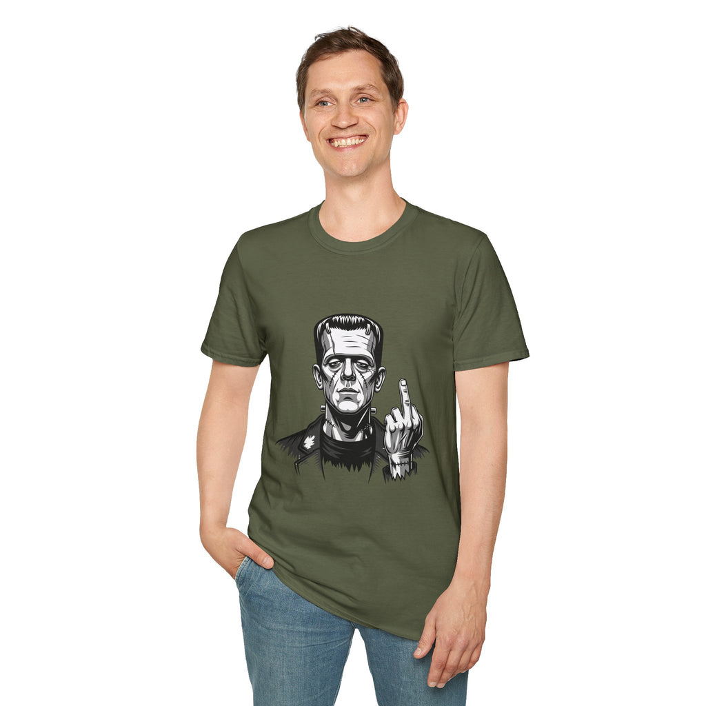Frankenstein Middle Finger T-Shirt — Funny Gothic Monster Tee