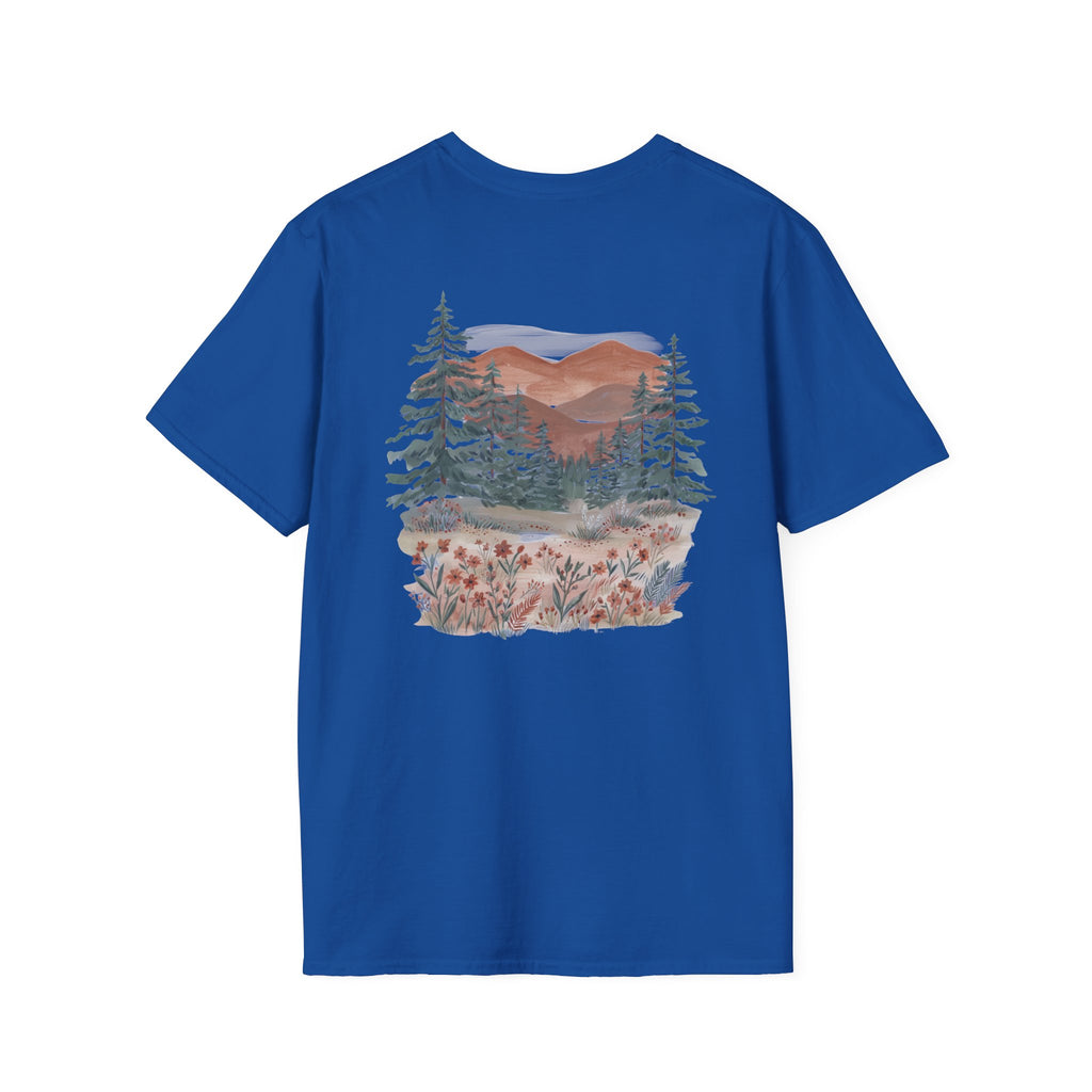 Floral Corner Tee — Minimal Wildflower Pocket T‑Shirt