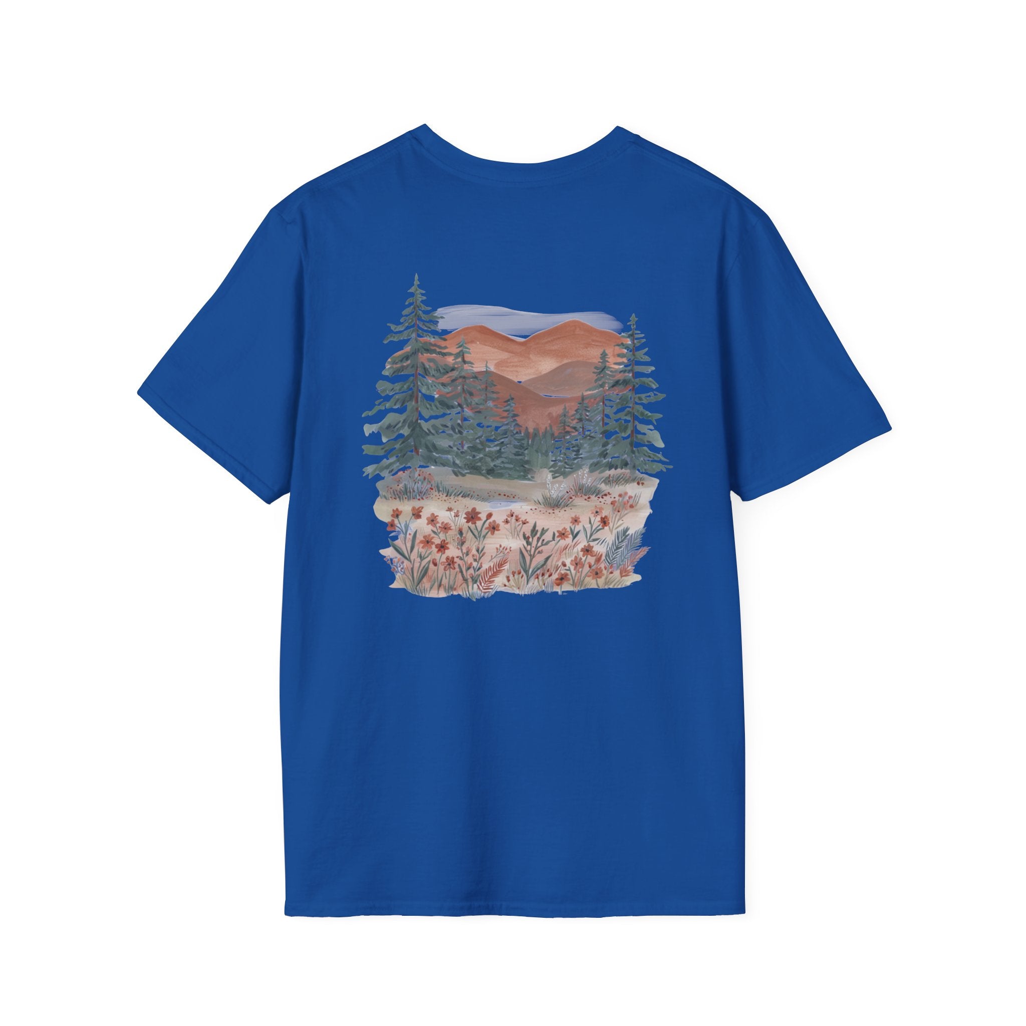 Floral Corner Tee — Minimal Wildflower Pocket T‑Shirt
