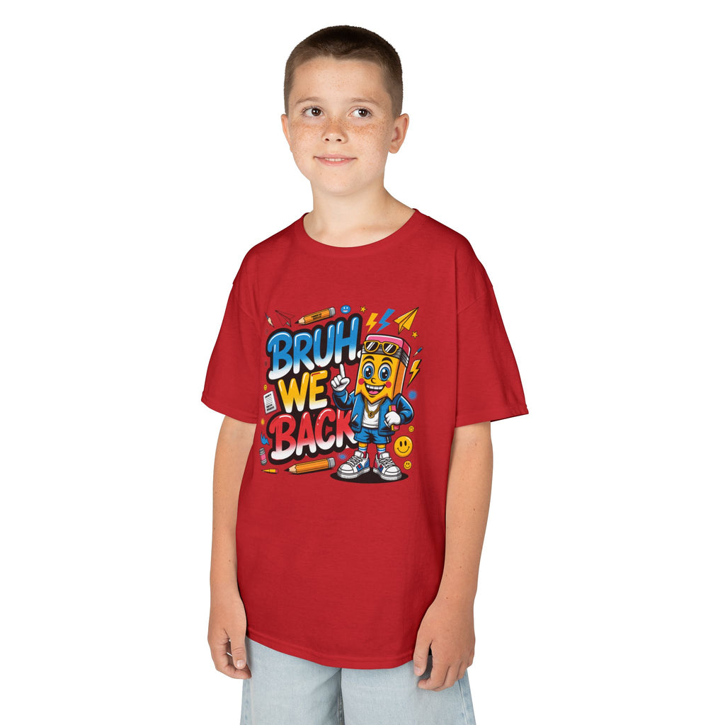 Kids T-Shirt — "Bruh We Back" Cartoon Graphic Tee