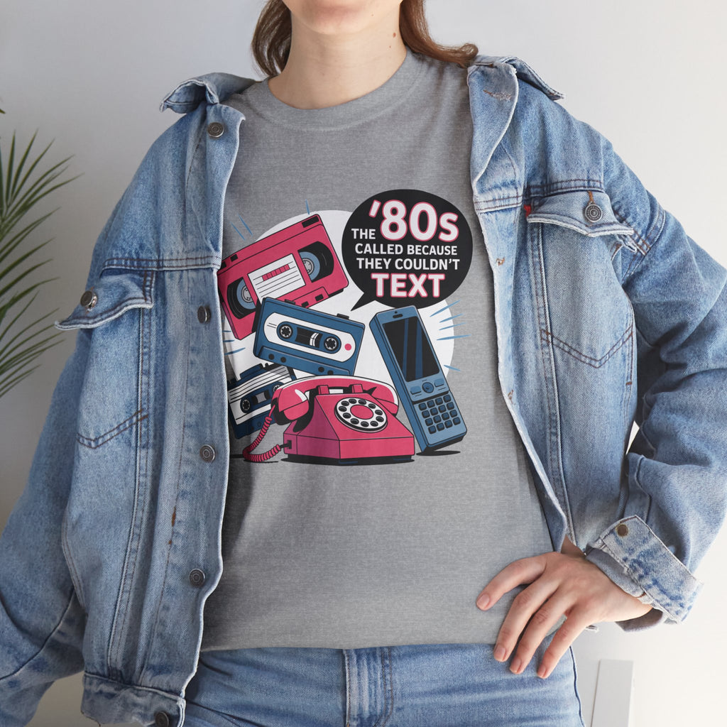 '80s Retro Phones Tee – Vintage Rotary, Cassette & Brick Cell Graphic T-Shirt