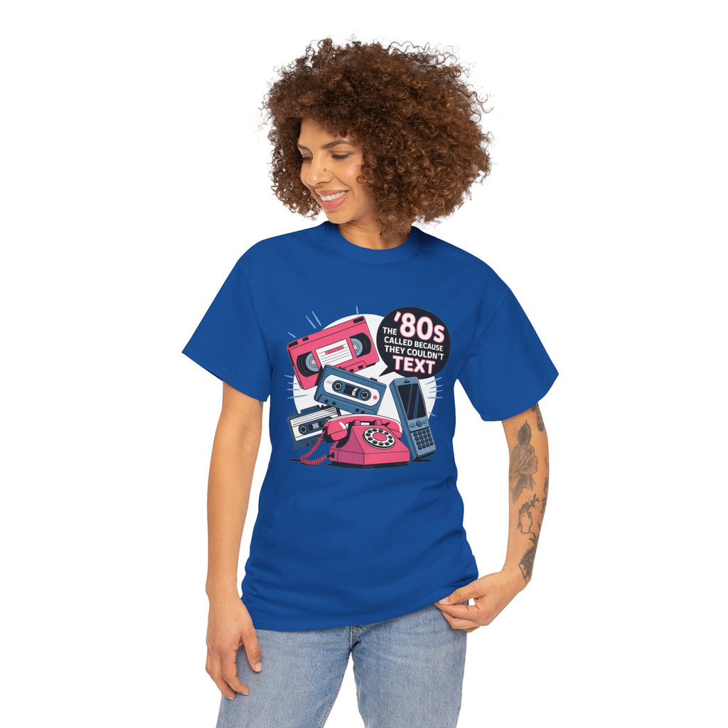 '80s Retro Phones Tee – Vintage Rotary, Cassette & Brick Cell Graphic T-Shirt
