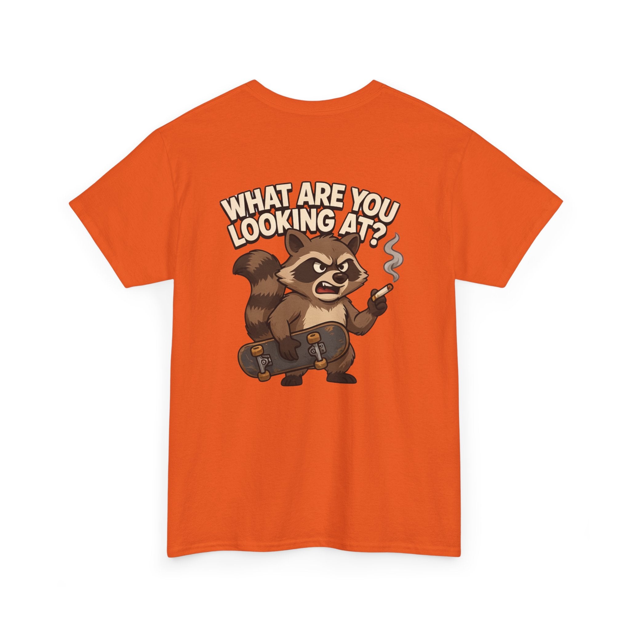 Graphic Tee — "What Are You Looking At?" Raccoon Illustration T-Shirt