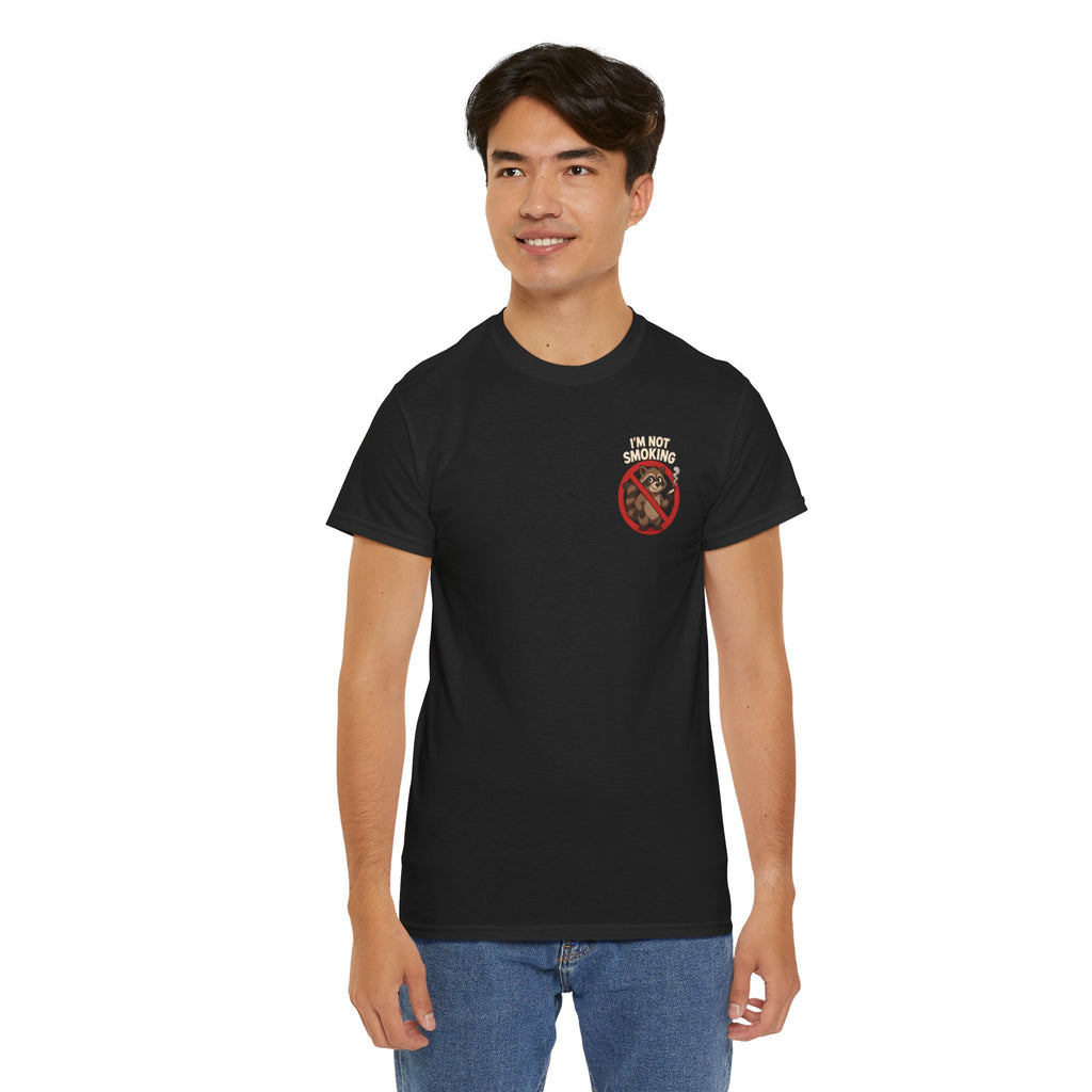 Graphic Tee — "What Are You Looking At?" Raccoon Illustration T-Shirt