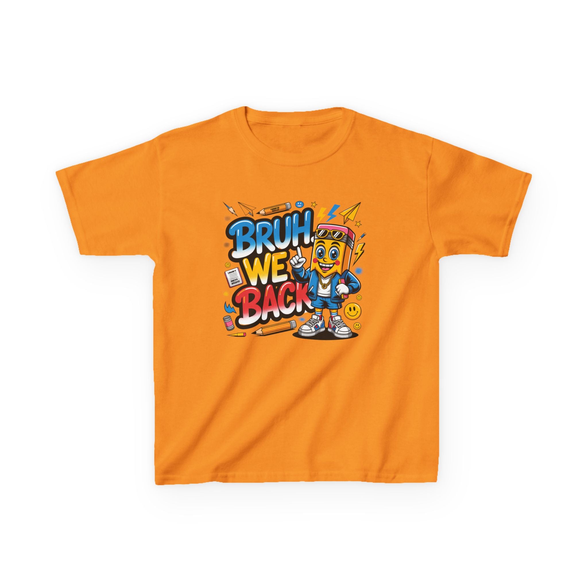 Kids T-Shirt — "Bruh We Back" Cartoon Graphic Tee