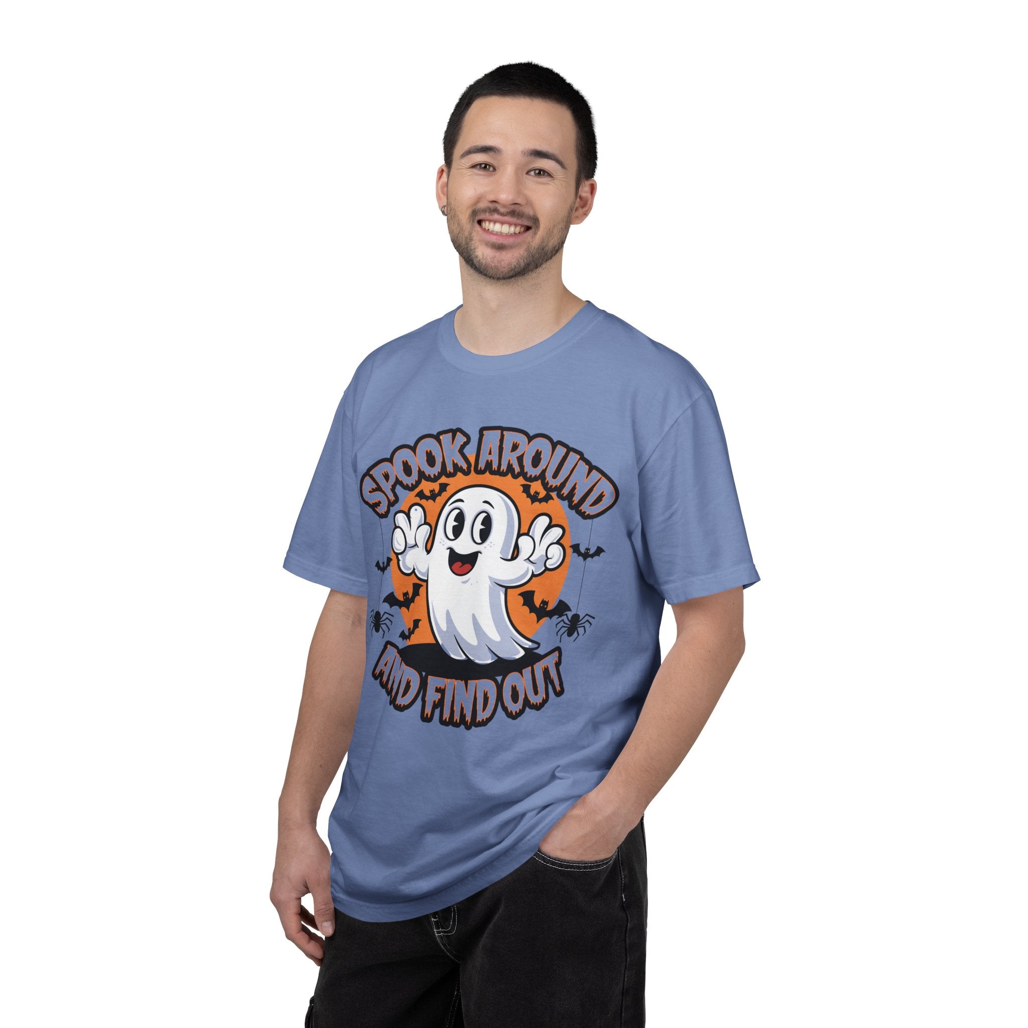 Halloween Ghost T-Shirt — “Spook Around and Find Out” Cute Retro Graphic Tee