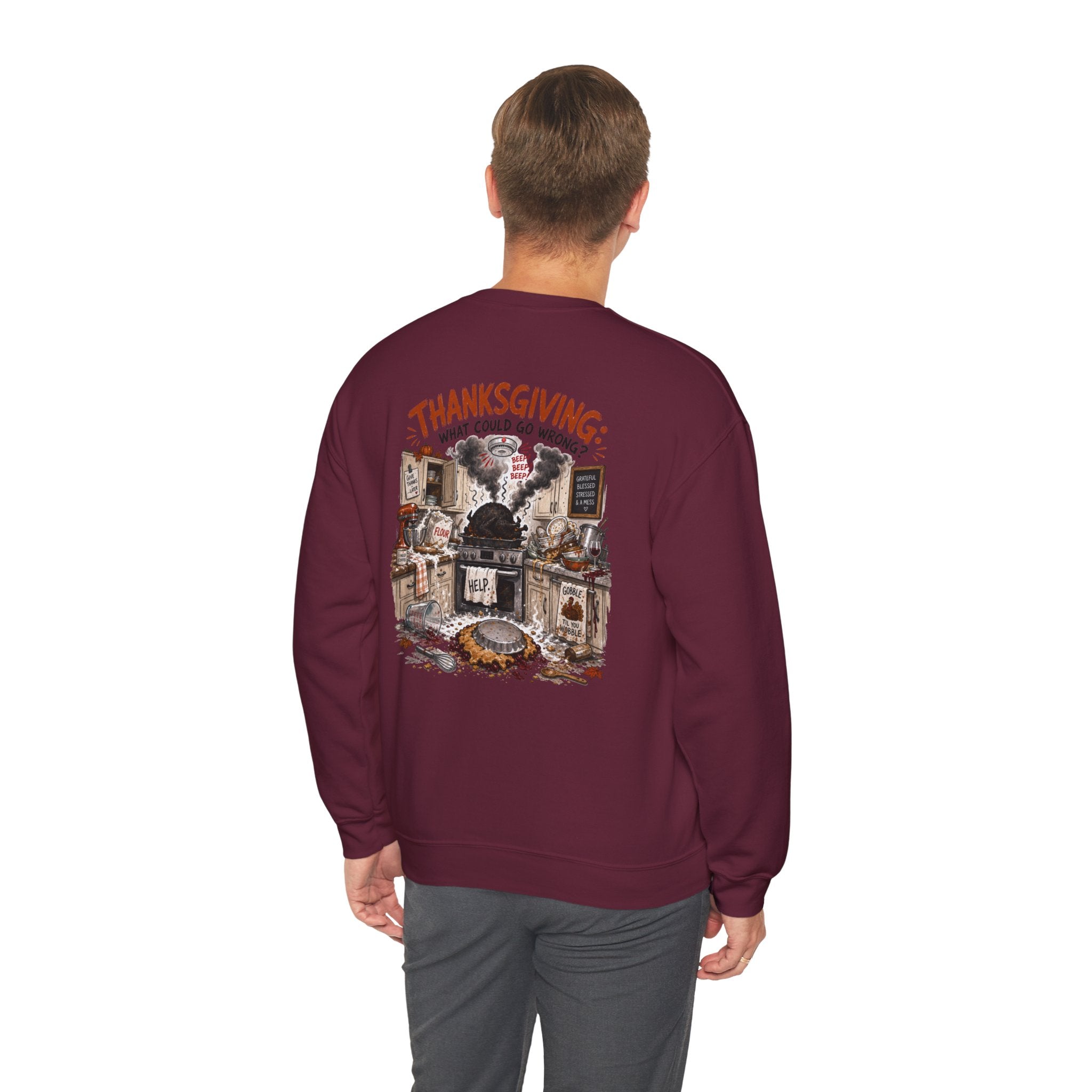 Funny Thanksgiving Crewneck Sweatshirt — Certified Thanksgiving Chef Rustic Holiday Gift Pullover