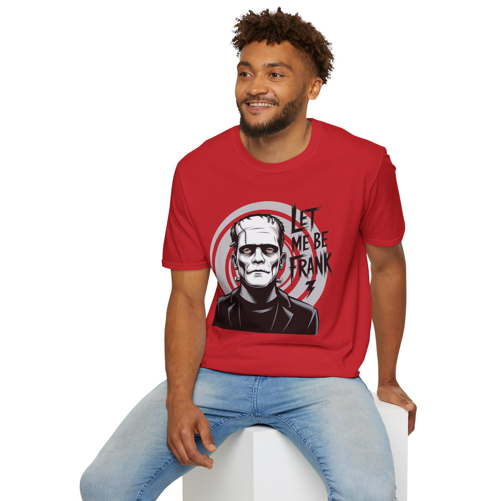 Frankenstein Monster Graphic T-Shirt — "Let Me Be Frank" Halloween Tee