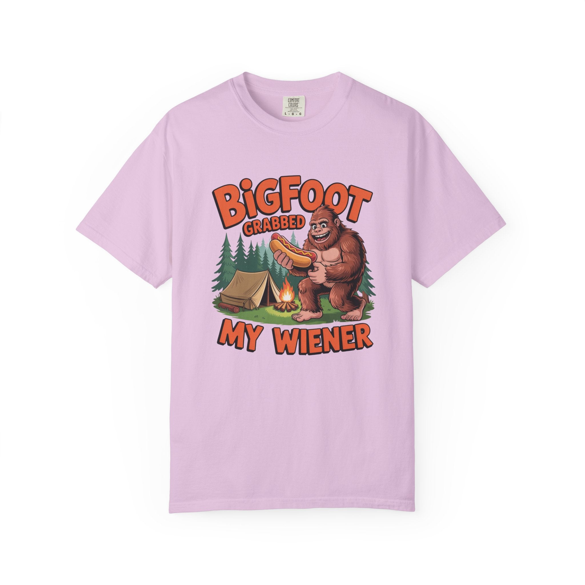 Bigfoot Grabbed My Wiener T-Shirt — Funny Camping Sasquatch Tee